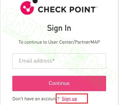 chọn Sign UP để đăng ký tài khoản