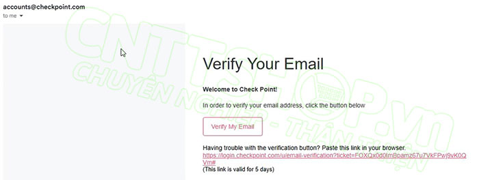 nhấn verify my email
