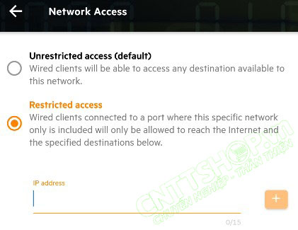 cấu hình giới hạn truy cập cho VLAN