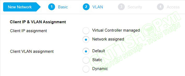 chọn VLAN sẽ gán cho người dùng kết nối vào SSID