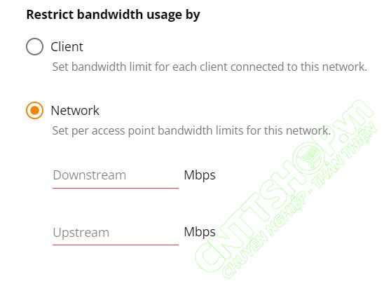 restrict bandwidth usage trên mỗi network