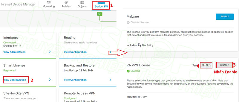 kích hoạt RA VPN theo license đã mua
