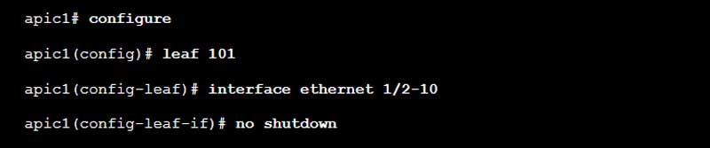 No Shutdown Physical Ports with Cisco ACI command CLI