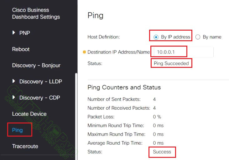 sử dụng Ping để kiểm tra kết nối