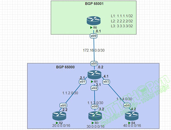 mô hình kết nối của BGP peer group