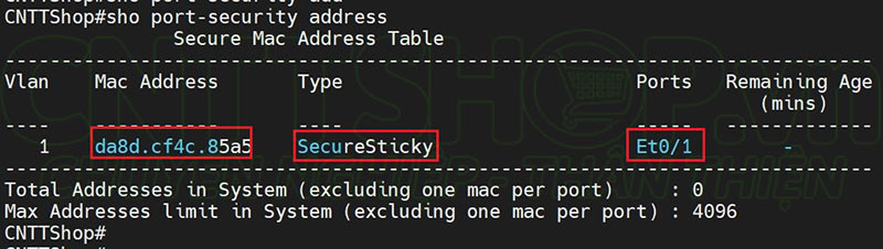 MAC của PC-A đã chuyển thành secure mAC