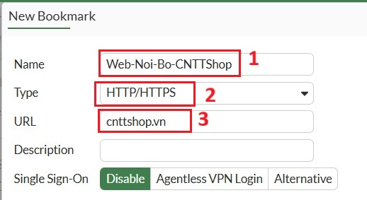 tạo bookmark website nội bộ bằng https