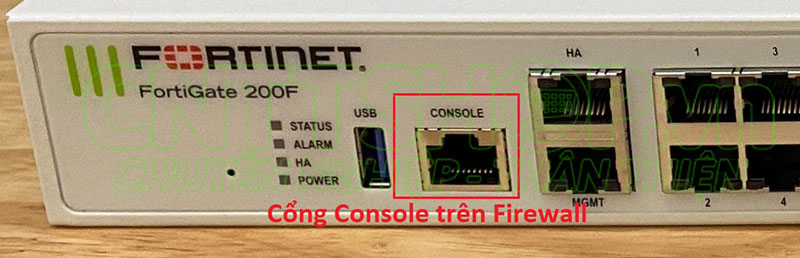 cổng console trên firewall fortigate