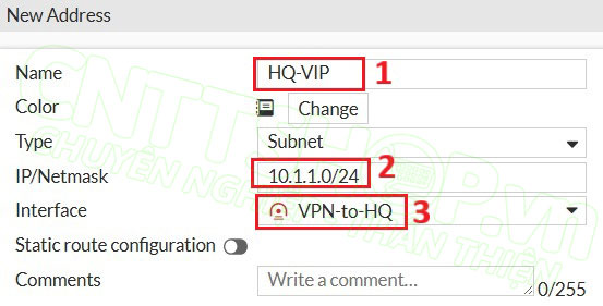 tạo address cho dải VIP của HQ