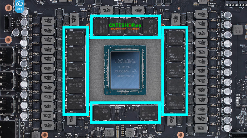 Các chip nhớ GDDR7 bên trong GPU NVIDIA