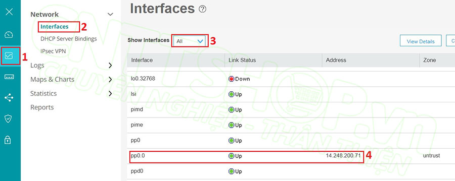 kiểm tra xem đường pppoe đã hoạt động chưa