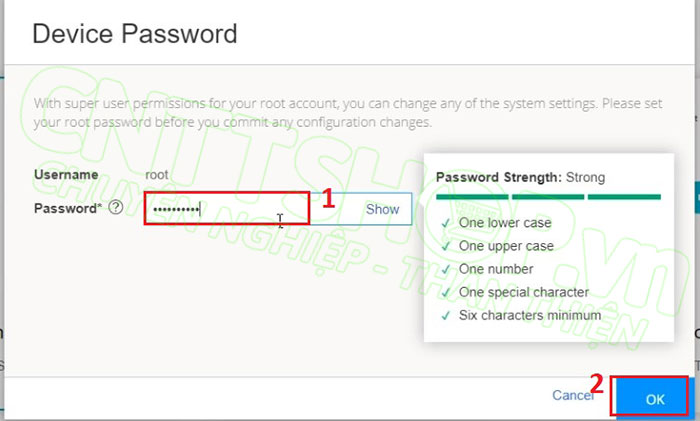 cấu hình mật khẩu cho tài khoản root