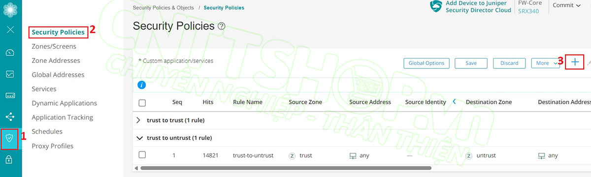 menu firewall policy