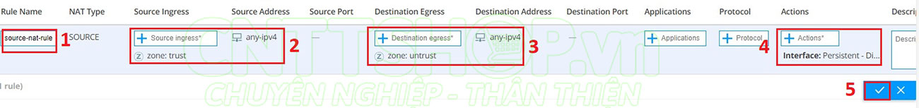toàn bộ thông số của source nat rule