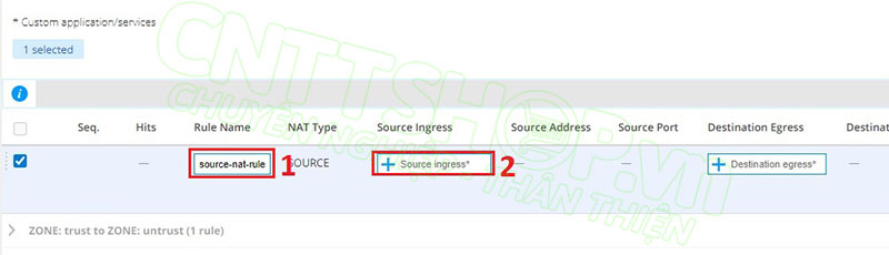 đặt tên cho NAT rule