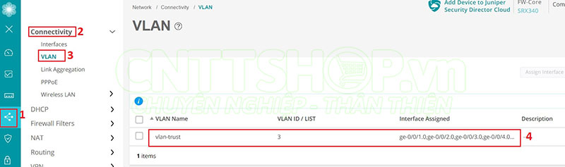 xem thông tin các vlan mặc định