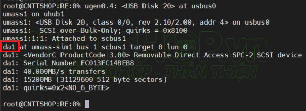 log hiển thị tên ổ USB trên switch Juniper