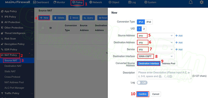 Cấu hình source NAT