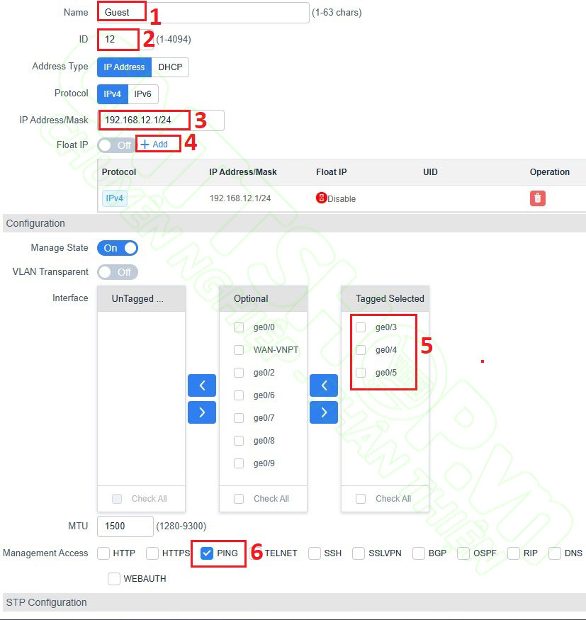 tạo VLAN cho khách