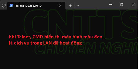 cmd hiển thị màn hình đen thì port dịch vụ trong LAN đã hoạt động và có thể mở port bình thường