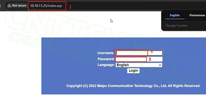 truy cập vào giao diện web của switch Maipu IS230 series