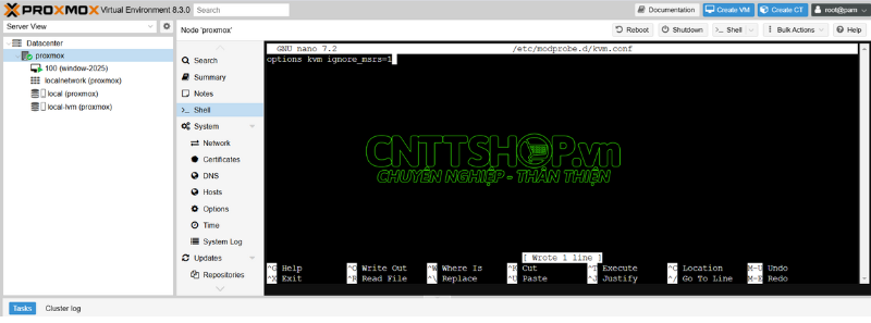 Cấu hình file config kvm