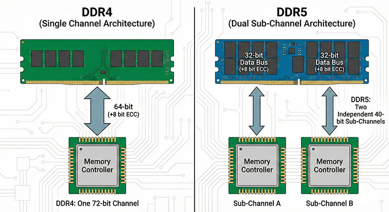 Kiến trúc kênh đôi DDR4 DDR5