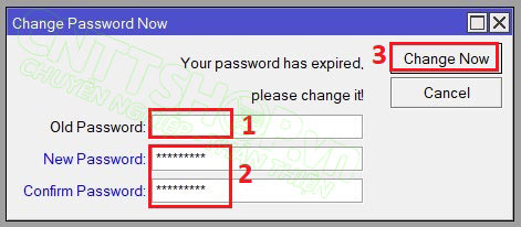 thay đổi password cho tài khoản admin