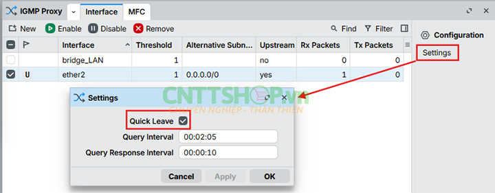 Cấu hình Quick Leave