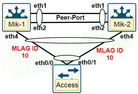 mô hình lab cấu hình MLAG trên mikrotik