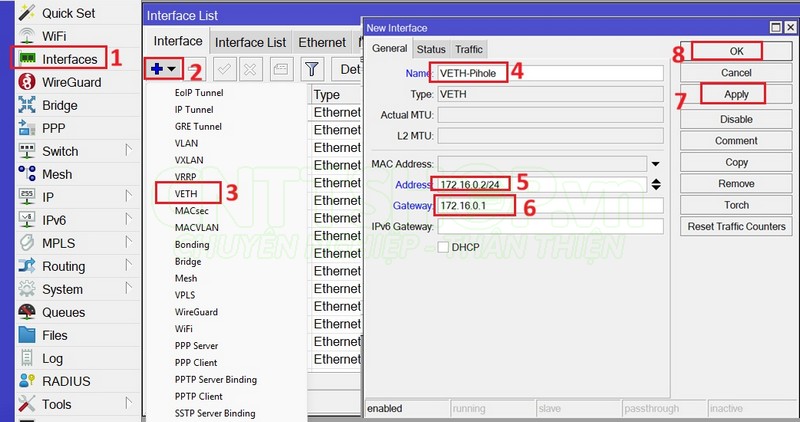 tạo VETH interface