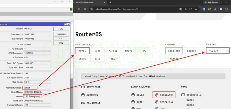 download file container cho Router