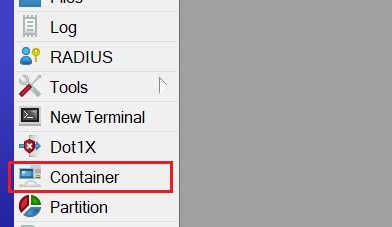 menu container trên mikrotik