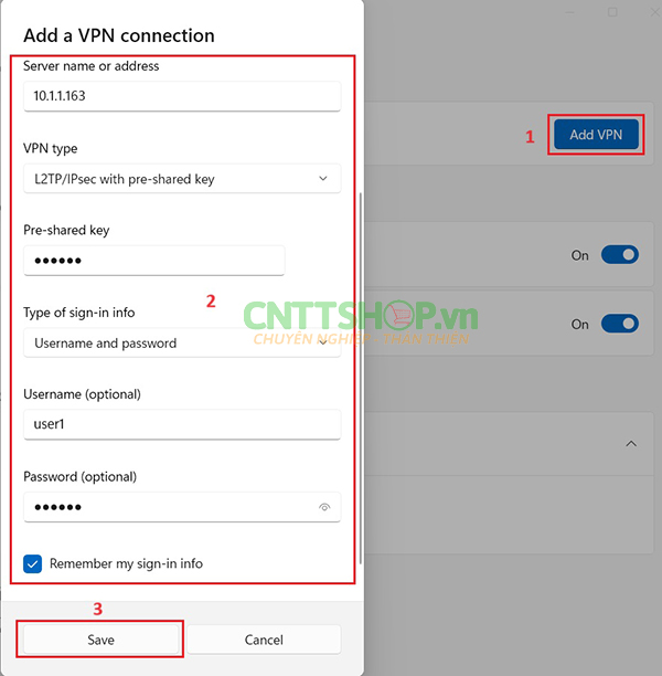 Kết nối VPN từ máy tính Windows