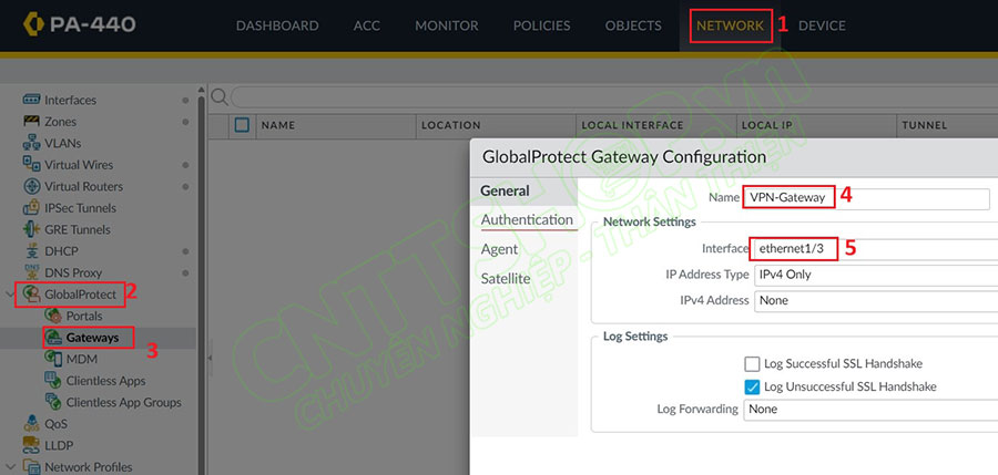 tạo gateway cho globalprotect vpn