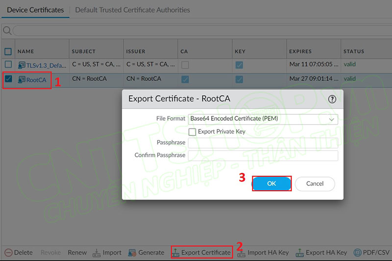 export RootCA