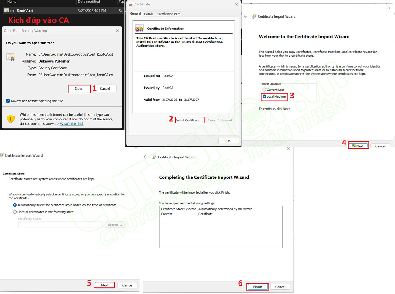 Cài đặt RootCA lên máy client để trust chứng chỉ của globalprotect
