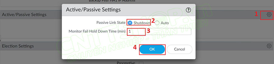 cấu hình active/passive settings