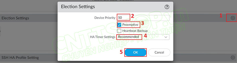 Cấu hình thông số để bầu chọn active