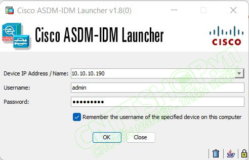 Sử dụng ASDM để kết nối vào Cisco ASA