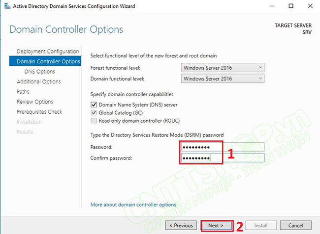 domain controller options