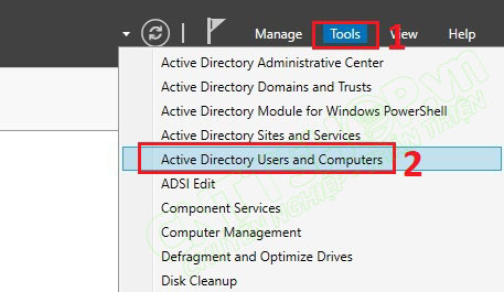 choose active directory users and computers