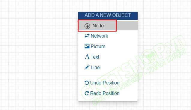 kích chuột phải chọn Node để add thêm node vào pnetlab