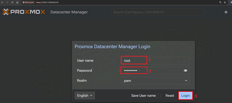 truy cập vào giao diện web của PDM và đăng nhập bằng tài khoản đã tạo.