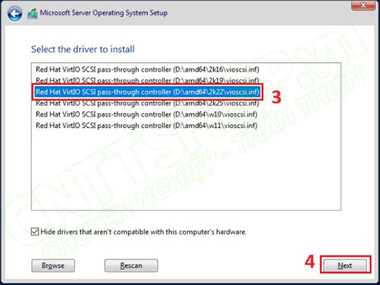 chọn file driver theo phiên bản windows