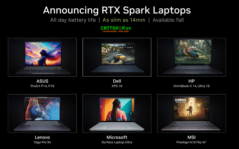 Các mẫu máy tính sẽ được tích hợp RTX Spark sớm nhất
