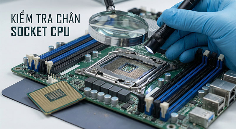 Kiểm tra chân socket CPU