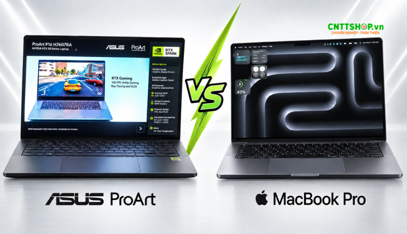 So sánh Laptop Asus ProArt P14 RTX Spark và MacBook Pro 14