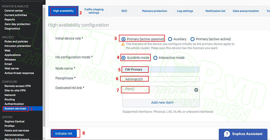 cấu hình quickHA trên firewall primary