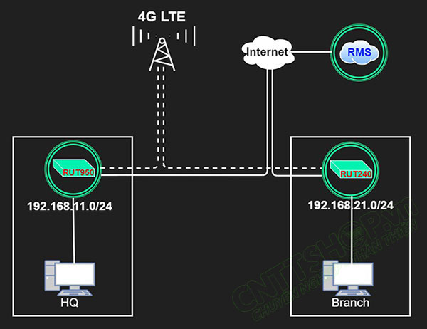 mô hình kết nối sử dụng RMS Connect